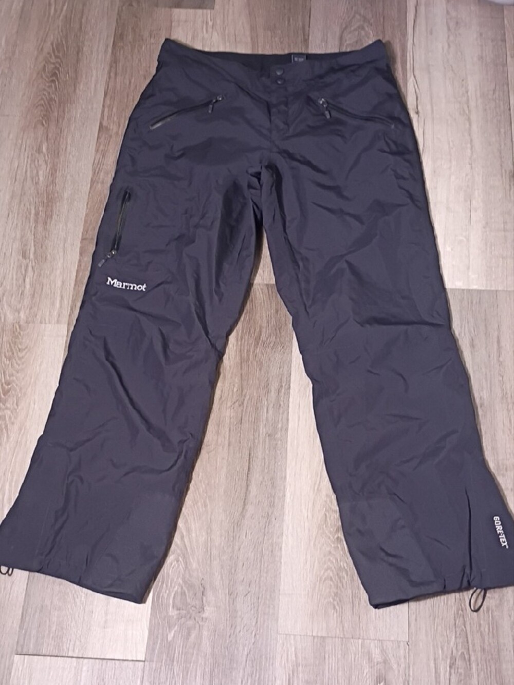 Marmot Black Cold And Rain Shell Pants with Logo Patch - Picture 2 of 14